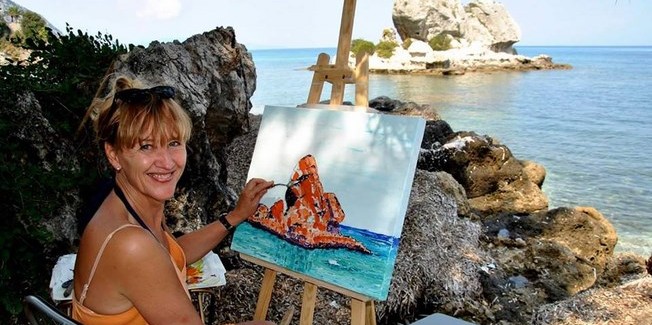 2ο εργαστήριο ζωγραφικής στο Metaxart Studio  στον Πόρο