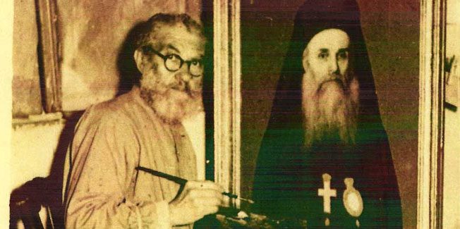 Ο αρχιμανδρίτης αγιογράφος –  προσωπογράφος  Παρθένιος Λουκέρης.