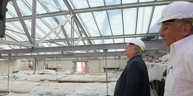 Για την πρόοδο των εργασιών βελτίωσης της Αίθουσας Ολομέλειας