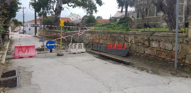 Αντικατάσταση της σχάρας των όμβριων υδάτων στο Ληξούρι