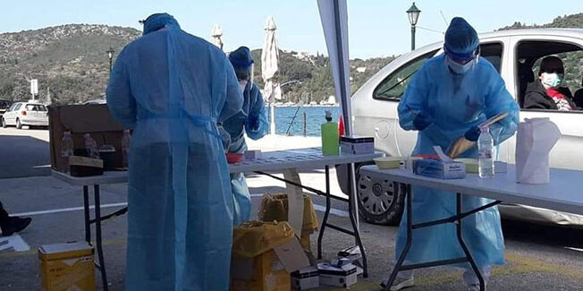 Rapid Test για Covid -19 στην Κεντρική Πλατεία στο  Σταυρό στην Ιθάκη…