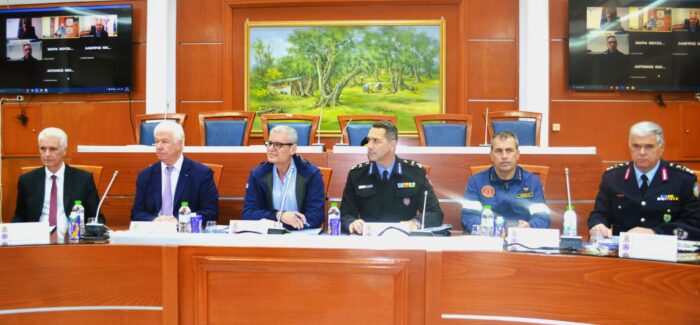 Ευρεία σύσκεψη στην Π.Ε Κέρκυρας με την συμμετοχή του Υφυπουργού Κλιματικής Κρίσης και Πολιτικής Προστασίας κ. Ευάγγελου Τουρνά και του Περιφερειάρχη κ. Γιάννη Τρεπεκλή